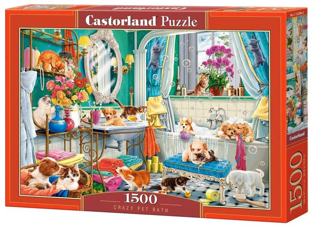 Castorland dėlionė Crazy Pet Bath 1500 det.