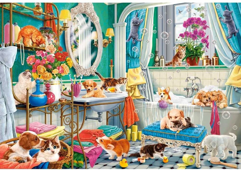 Castorland dėlionė Crazy Pet Bath 1500 det.