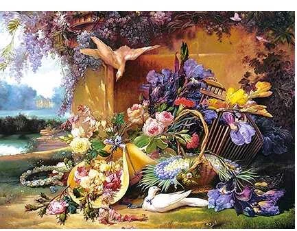 Castorland Dėlionė 2000 vnt. - Elegantiškas natiurmortas su gėlėmis, Eugene Bidau