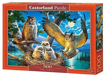 Castorland Dėlionė 500 vnt. - Pelėdų šeima