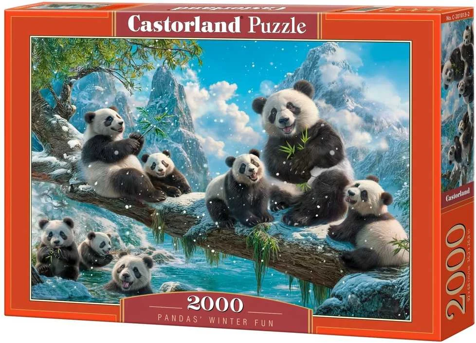 Castorland Panda 2000 dalių dėlionė C-201013-2 Žiemos linksmybės