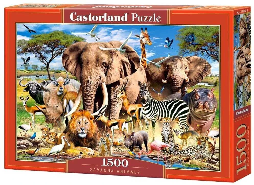 Castorland Dėlionė 1500 vnt. - Savanos gyvūnai