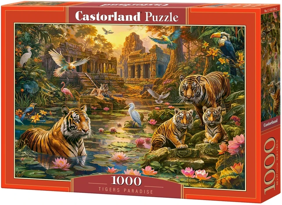 Castorland Dėlionė 1000 vnt. - Tigrų rojus aprašymas - Prekės nuotrauka