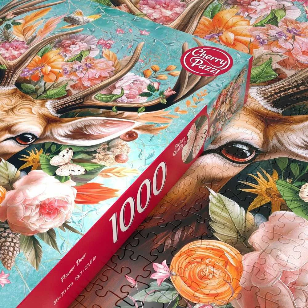 Cherry Pazzi CherryPazzi dėlionė Flower Deer 1000 det