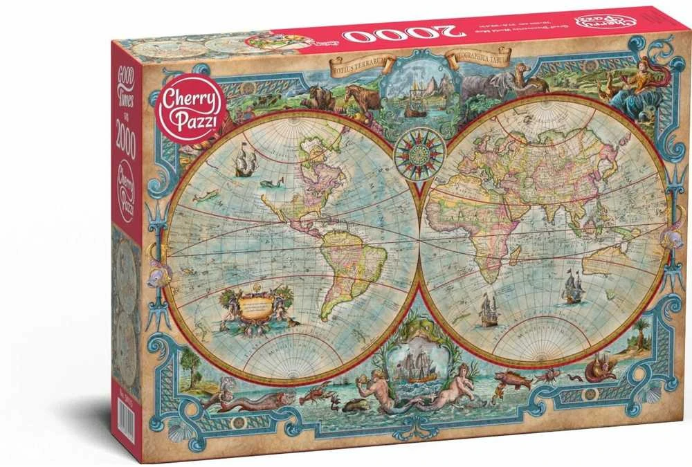 Cherry Pazzi CherryPazzi dėlionė Great Discoveries World Map 2000 det.