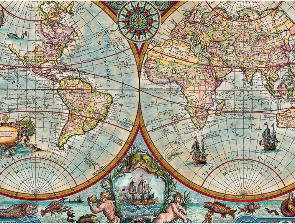 Cherry Pazzi CherryPazzi dėlionė Great Discoveries World Map 2000 det.