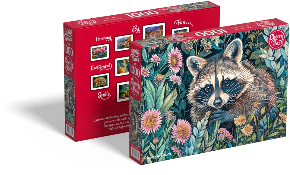 Cherry Pazzi CherryPazzi dėlionė Raccon in Flowers 1000 det