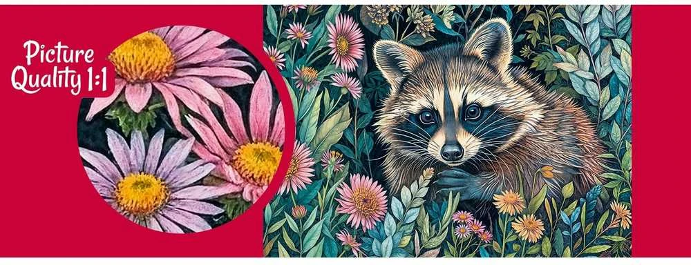 Cherry Pazzi CherryPazzi dėlionė Raccon in Flowers 1000 det