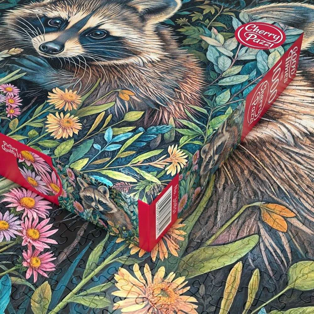 Cherry Pazzi CherryPazzi dėlionė Raccon in Flowers 1000 det