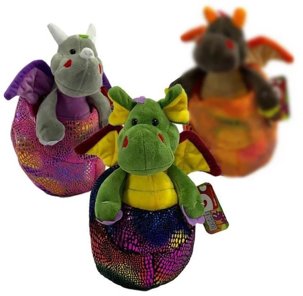 Minkštas drakonas kiaušinyje 20 cm