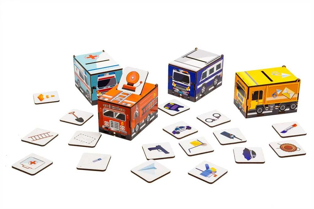 Dėlionė PuzzleOK rūšiuokliai Montessori Profesijos