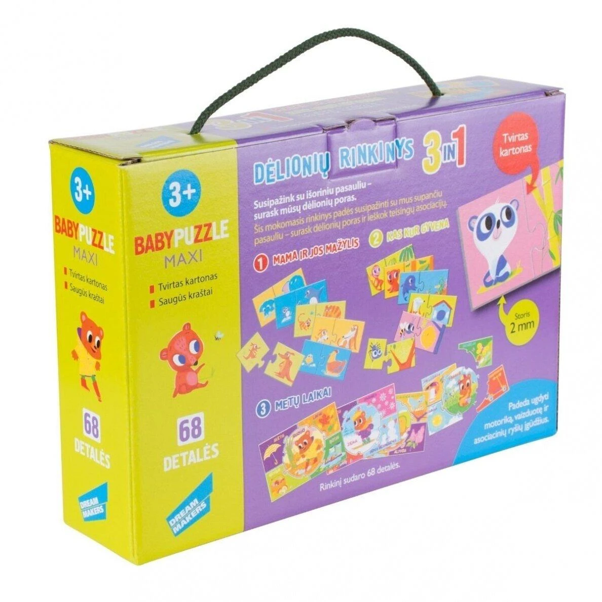 Dėlionė Baby puzzle dėlionių rinkinys Pažink pasaulį 3in1