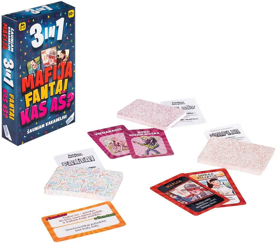 Dream makers stalo žaidimų rinkinys šauniam vakarėliui 3 in 1