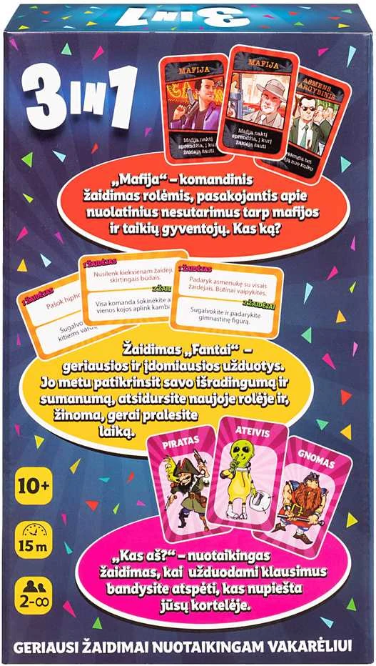 Dream makers stalo žaidimų rinkinys šauniam vakarėliui 3 in 1