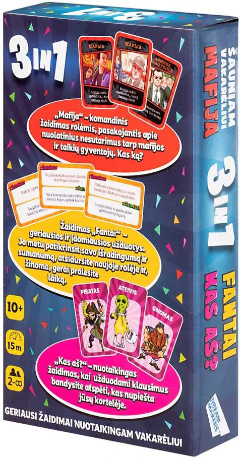 Dream makers stalo žaidimų rinkinys šauniam vakarėliui 3 in 1