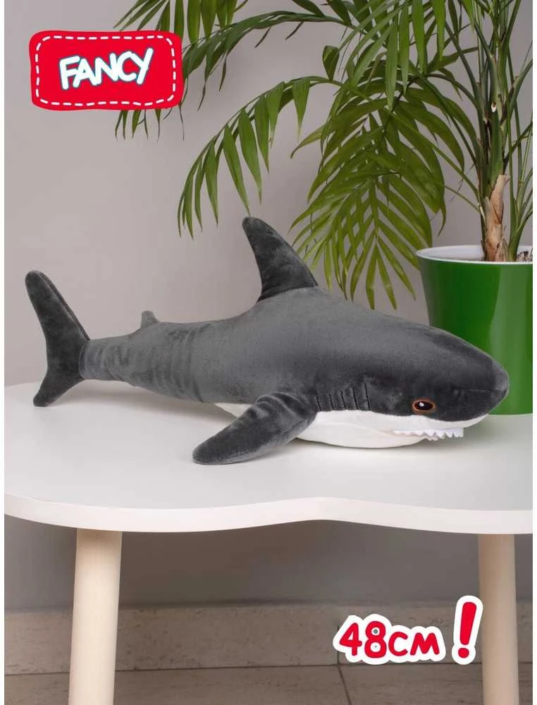 Fancy Pliušinis žaislas - pilkas ryklys, 47 cm