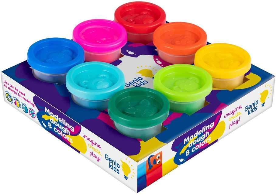 GENIO KIDS Natūralus plastilinas - modelinas, 8 spalvos