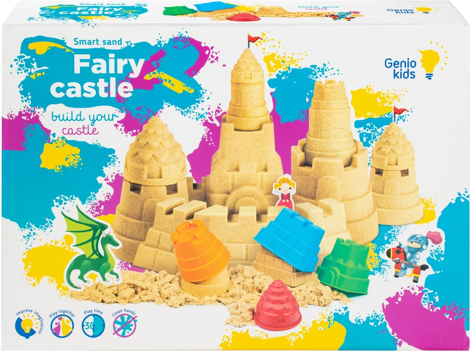 Genio kids rinkinys išmanusis smėlis Pasakų pilis su formelėmis, 1kg