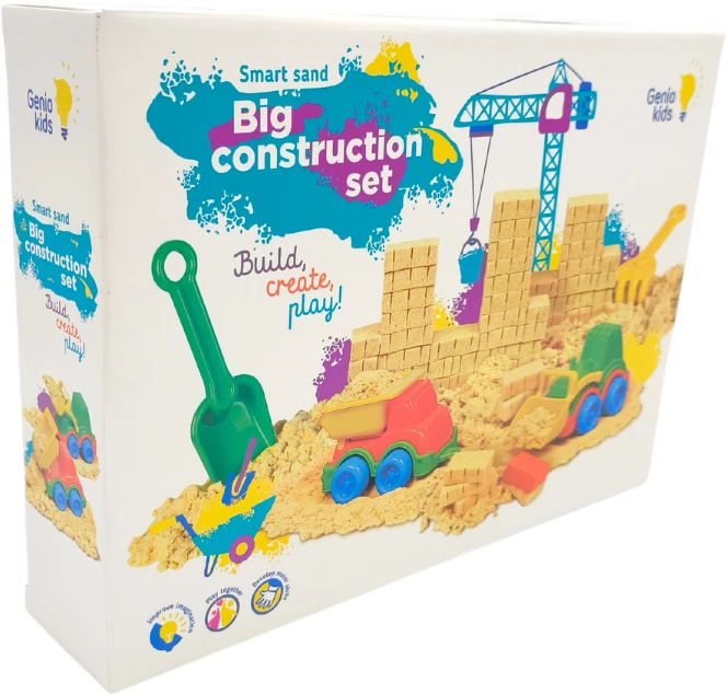 Genio kids rinkinys išmanusis smėlis su smėliadėže Big Construction 1kg