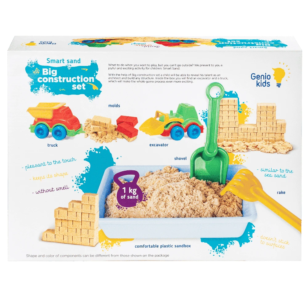 Genio kids rinkinys išmanusis smėlis su smėliadėže Big Construction 1kg