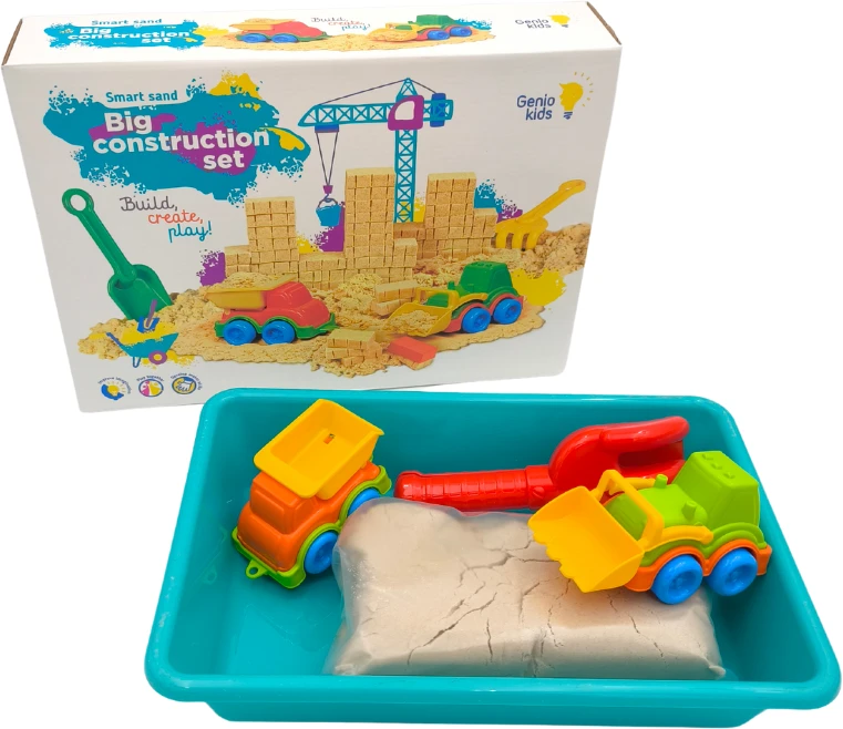 Genio kids rinkinys išmanusis smėlis su smėliadėže Big Construction 1kg