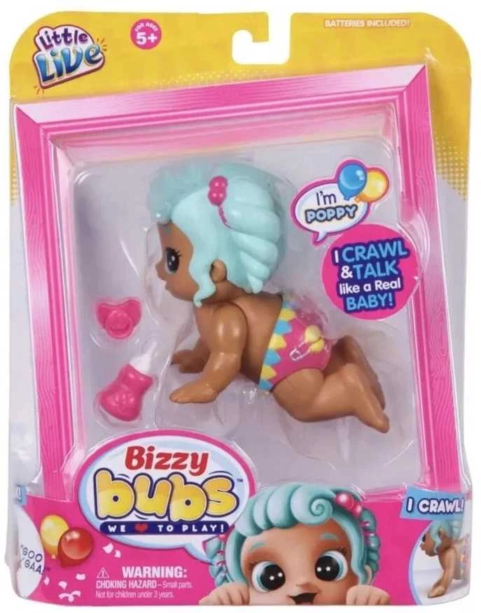 Swirl® Moose Little Live Bizzy Bubs Šliaužiojanti lėlytė Poppy, 1 serija