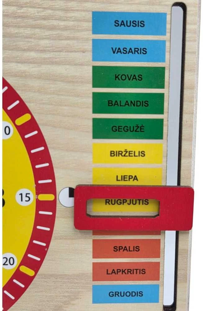 Master Wood lavinamasis Laikrodis kalendorius Lietuviškas