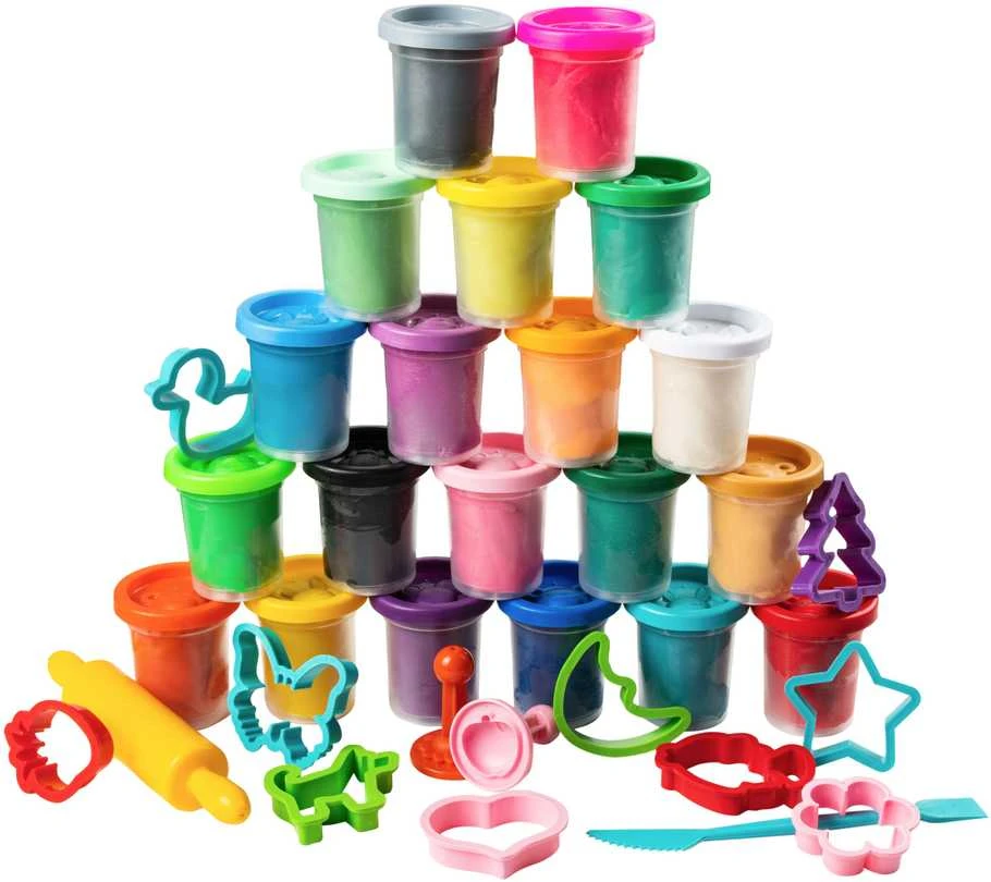 Natūralaus plastilino modelino rinkinys Fantazijų puokštė Genio Kids 20 spalvų