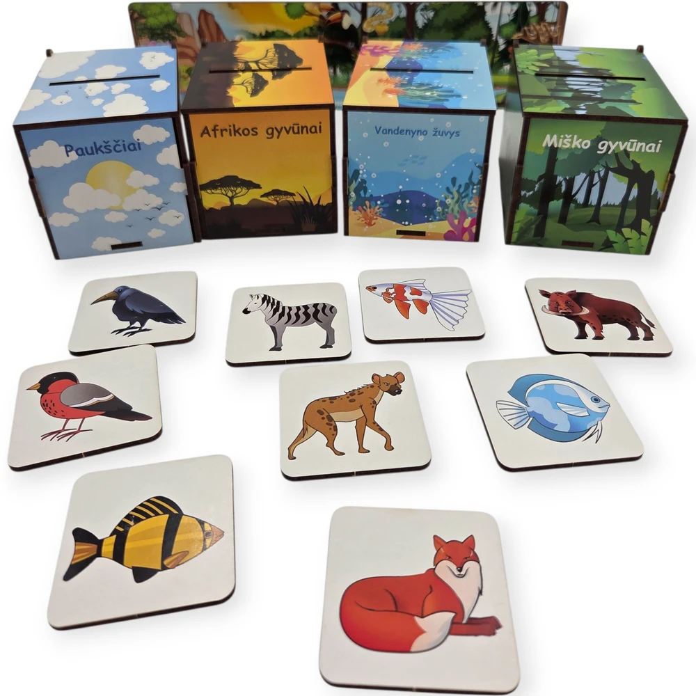 Dėlionė Sanifinas PuzzleOK rūšiuokliai Montessori Magiška gamta 40 el