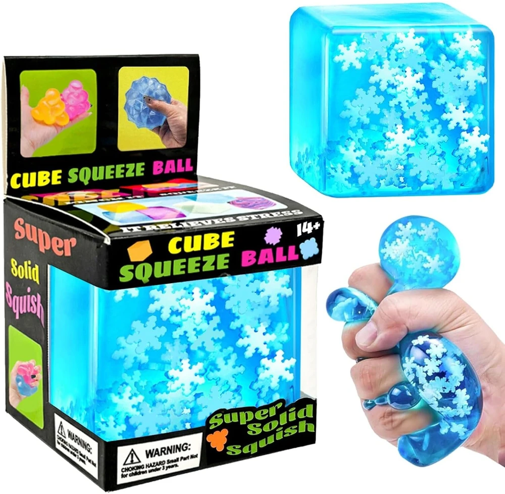 Squishy slow rising žaislas Kubas su snaigėmis 5 cm