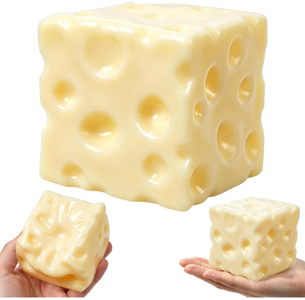 Squishy sūrio formos žaislas su aliejiniu užpildu 5 cm