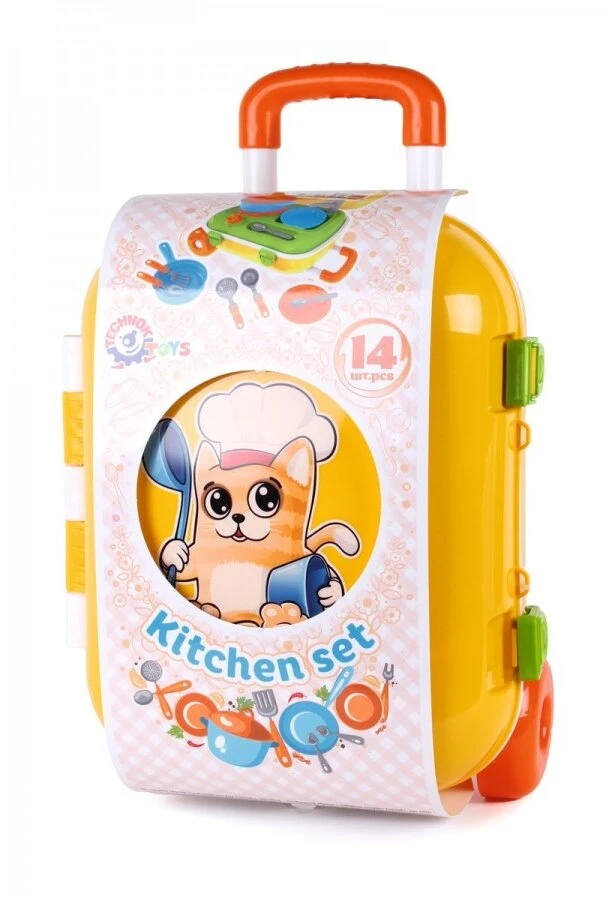 Žaislinių indų-virtuvės rinkinys (lagaminėlis) "TechnoK"