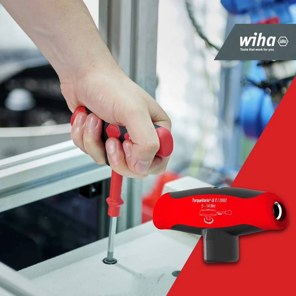 Atsuktuvo rinkinys Wiha T-handle set TorqueVario-S T 5-14 Nm