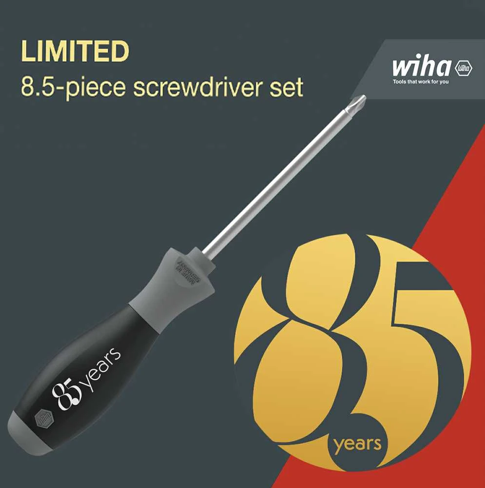 Atsuktuvų rinkinys Wiha SoftFinish® 85 metų proga, riboto leidimo, Phillips, TORX® 8,5 vnt.