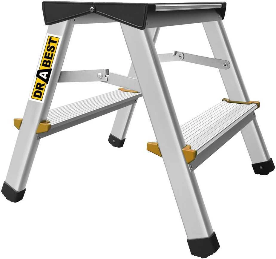 Dvipusės aliuminio kopėčios DRABEST DD2 150 kg