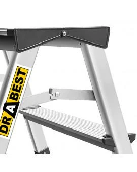 Dvipusės aliuminio kopėčios DRABEST DD2 125 kg