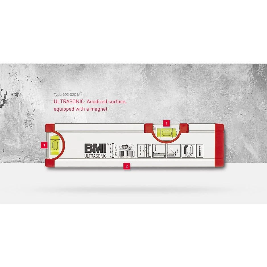 Gulsčiukas BMI Ultrasonic (20 cm) su magnetu