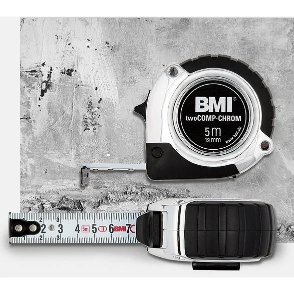 Ruletė BMI twoCOMP Chrom (3 m), SB pakuotė