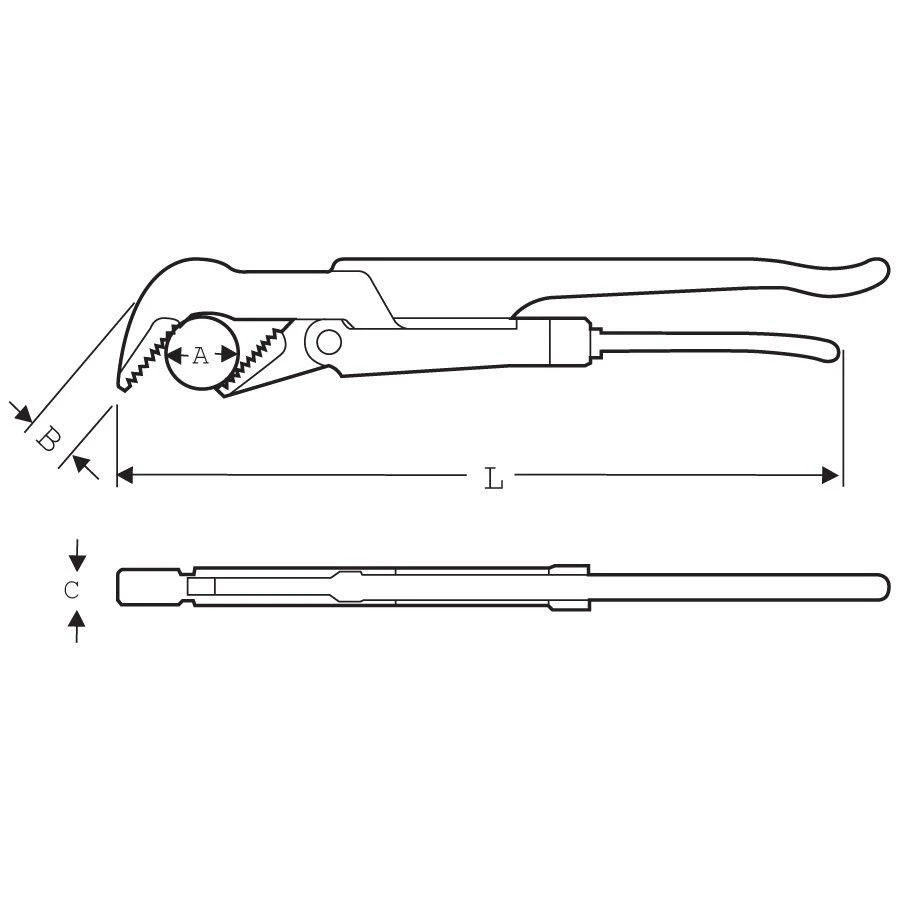 Vamzdinis raktas Super Ego 90º 1.1/2" (420 mm)