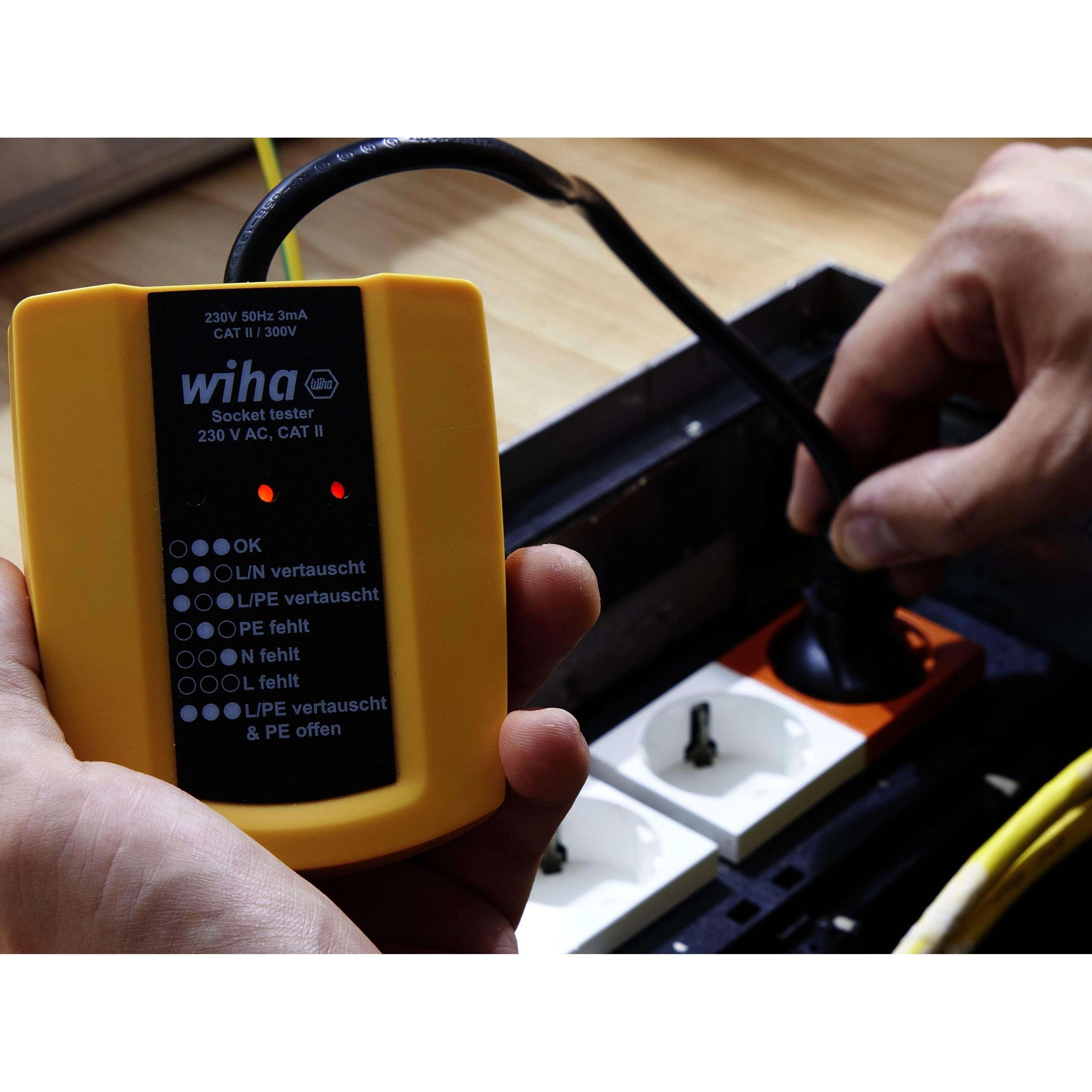 Lizdų testeris 230 V AC WIHA, Elektrikams