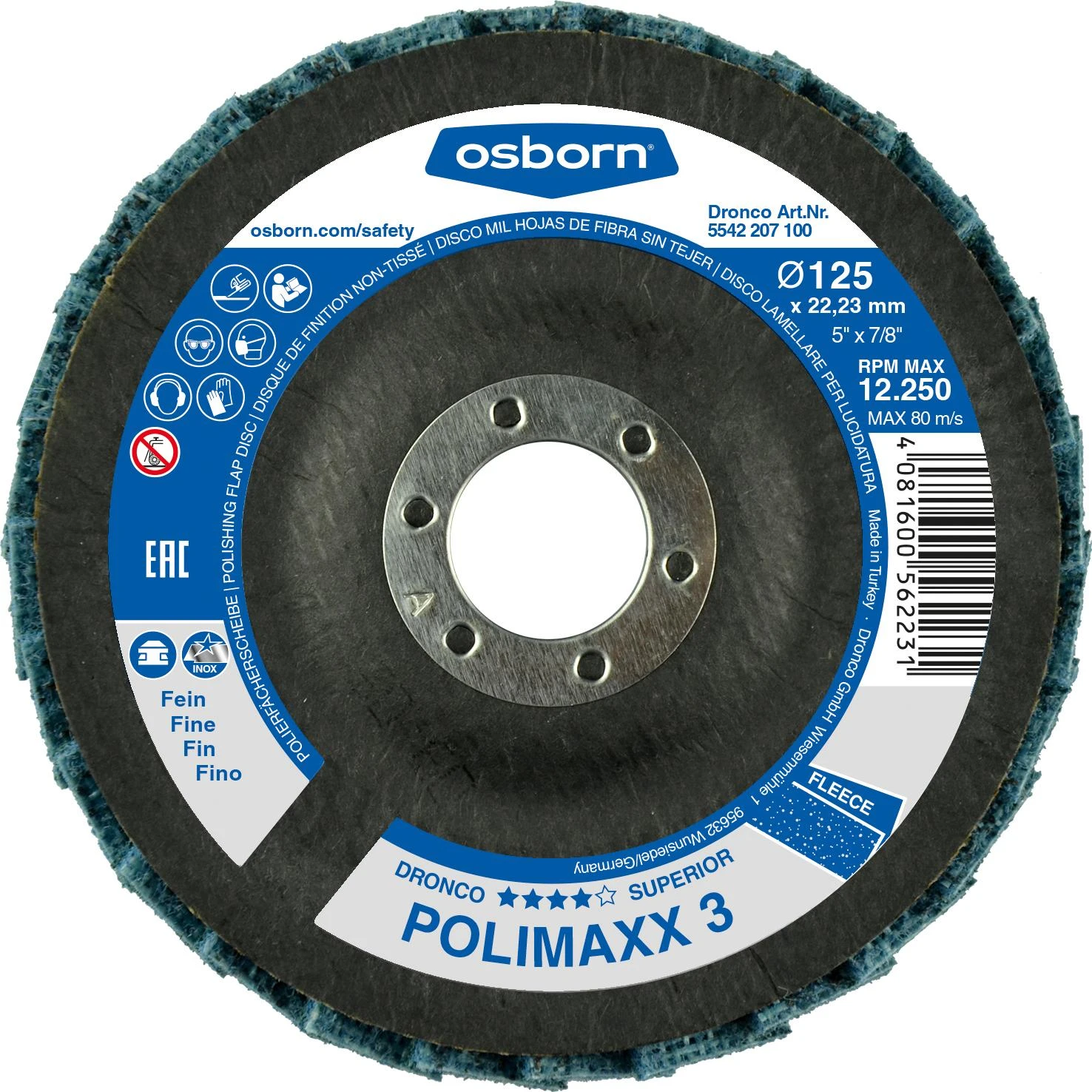 Poliravimo diskas DRONCO G-VA FINE (125 x 22,23 mm)