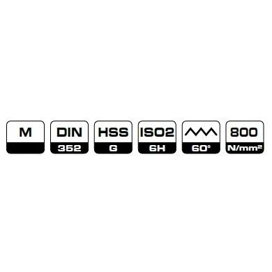 Sriegiklis BOHRCRAFT DIN 352 HSS-G (M3 Ø 2,5 mm, 0,50 mm)