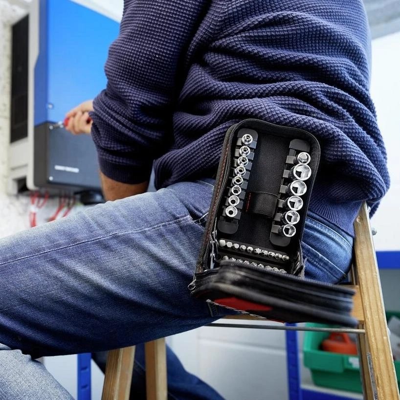 Wiha galvučių ir antgalių rinkinys 1/4" 40 vnt. daugiafunkciniame krepšyje su diržo segtuku