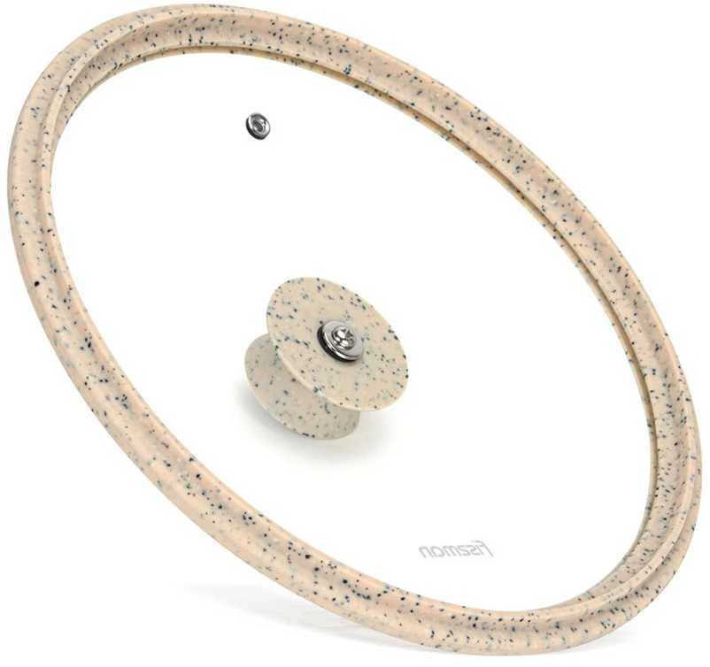 Stiklinis dangtis 28 cm su taškuotu silikoniniu apvadu