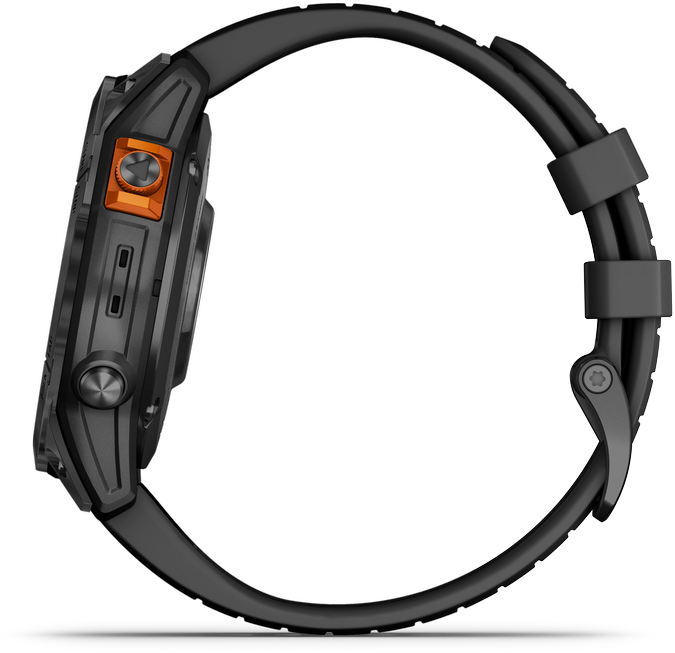 Išmanusis laikrodis Garmin Fenix 7 Pro Solar, Pilkos skalūno spalvos, su juodu dirželiu
