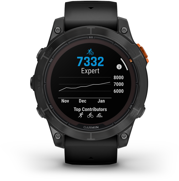 Išmanusis laikrodis Garmin Fenix 7 Pro Solar, Pilkos skalūno spalvos, su juodu dirželiu