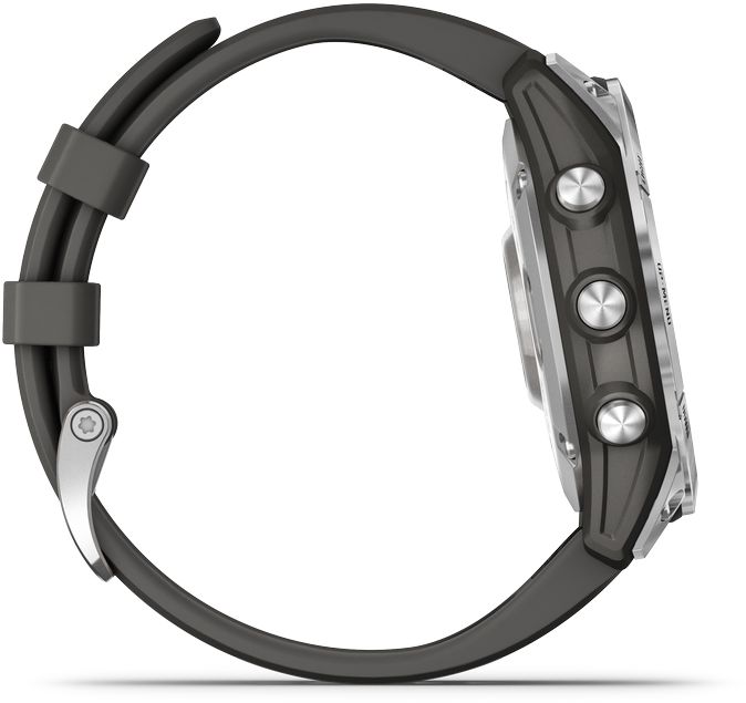 Išmanusis laikrodis Garmin fenix 7 – Standard Edition, Sidabro spalvos korpusas su grafito spalvos silikoniniu dirželiu