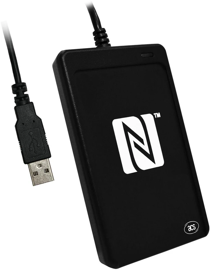 ACS Magnetinių kortelių skaitytuvas (ACR1252U), USB, Juodas