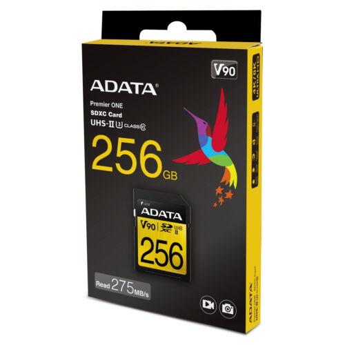 Atminties kortelė ADATA 256GB Premier ONE SDXC UHS-II U3 Class 10, R/W iki 275/155 MB/s
