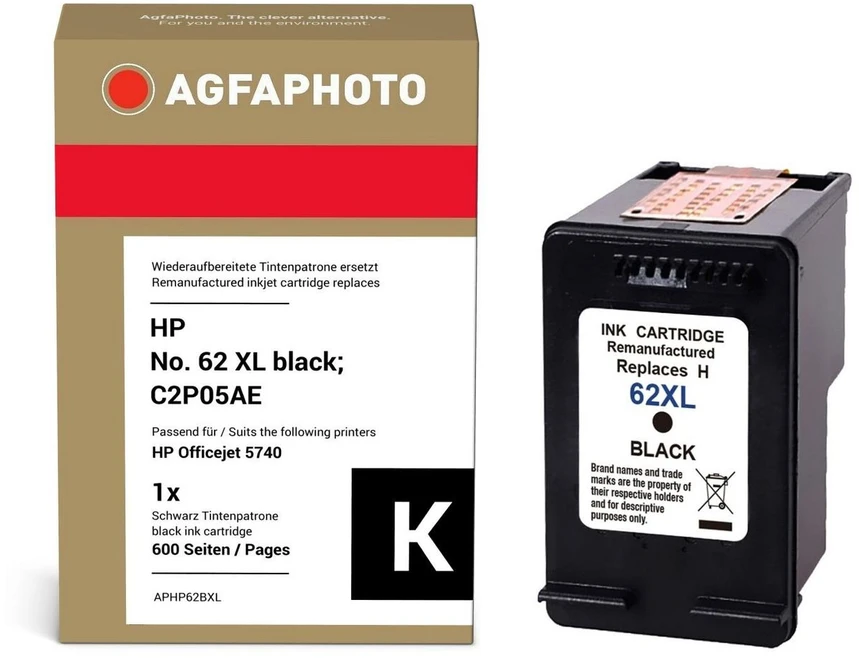 Tusz AgfaPhoto Tusz APHP62BXL / 62 XL (Juodas)